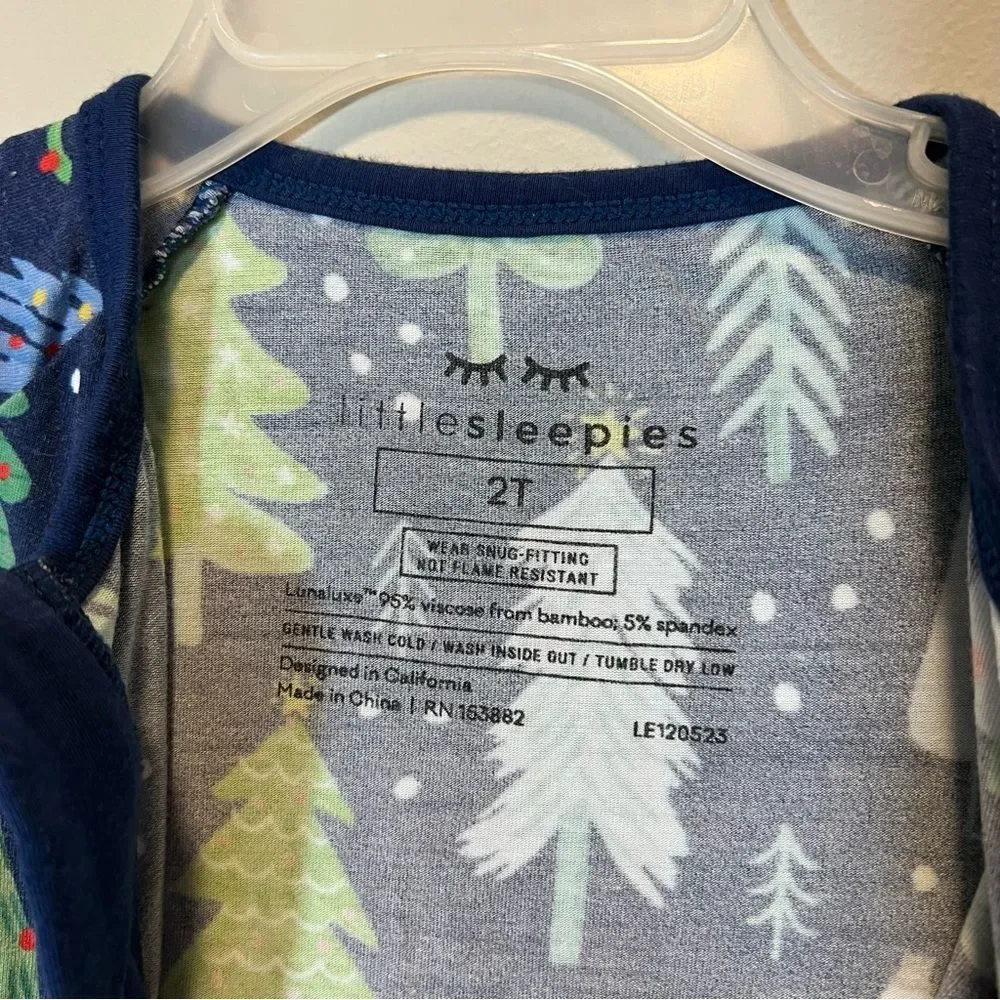 Little‎ Sleepies Blue Christmas Print Onesie 2T